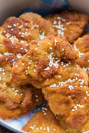 Schnitzel with sesame, Chicken Breast