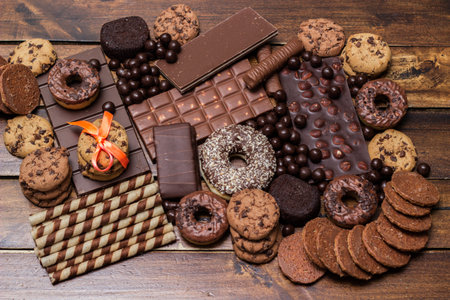 Variation of chocolate and biscuits for Holidayの写真素材