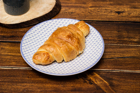 Yummy freshly croissant with chocolateの写真素材