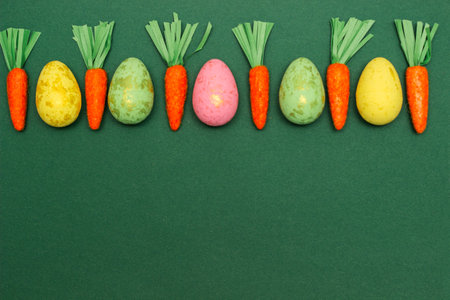 Happy Easter. Easter Eggs on color Backgroundの写真素材