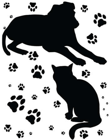 dog and cat vectorのイラスト素材
