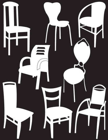 chairs collection - vectorのイラスト素材