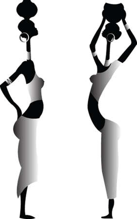 African black women - vectorのイラスト素材