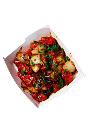 Indian food on a white background, photo for menuの写真素材