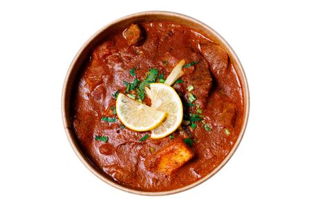 Indian food on a white background, photo for menuの写真素材