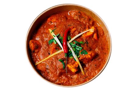 Indian food on a white background, photo for menuの写真素材