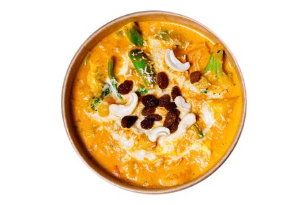 Indian food on a white background, photo for menuの写真素材