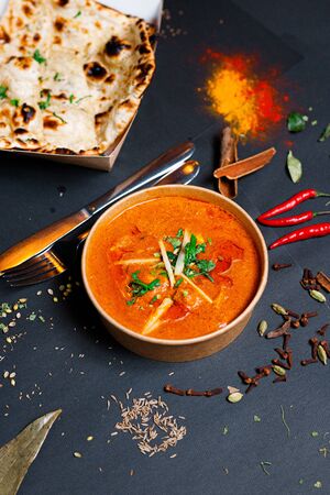 Indian food and spicy spices, stylish photos for the menuの写真素材