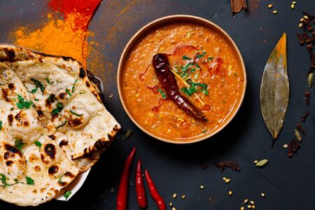 Indian food and spicy spices, stylish photos for the menuの写真素材