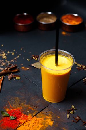 Indian food and spicy spices, stylish photos for the menuの写真素材