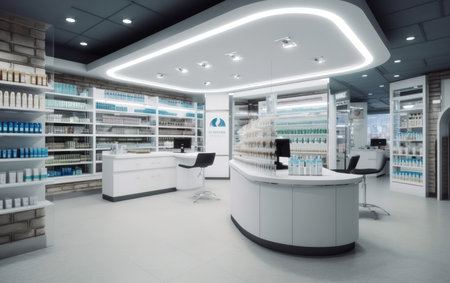 Modern premises of the hospital. Design. Ai.の写真素材