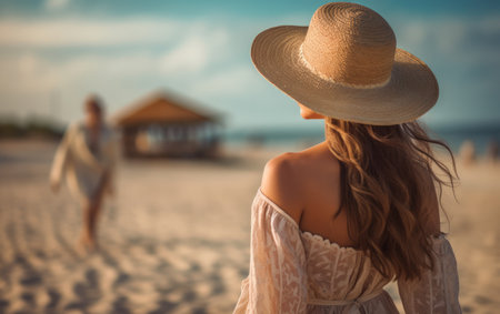 Young beautiful woman on the seashore. Beach.の写真素材