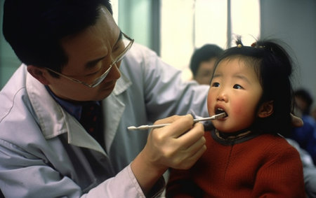 Child at the dentists appointment. Treatment of a childs teeth.の素材