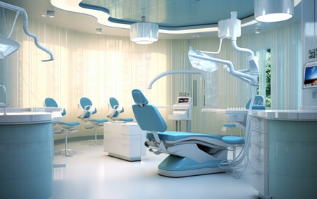 A modern dental office created by artificial intelligence.の写真素材