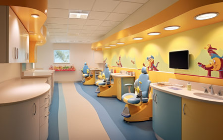 A modern childrens dental office created by artificial intelligence.の写真素材