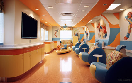 A modern childrens dental office created by artificial intelligence.の写真素材