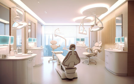 A modern dental office created by artificial intelligence.の写真素材