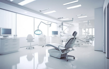 A modern dental office created by artificial intelligence.の写真素材