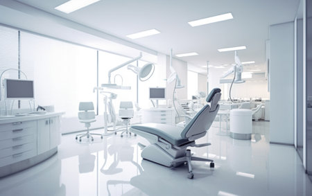 A modern dental office created by artificial intelligence.の写真素材