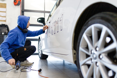 Car tinting, color change, detailing, protective filmの写真素材