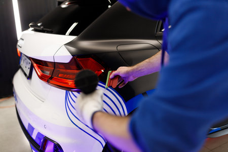 Car tinting, color change, detailing, protective filmの写真素材