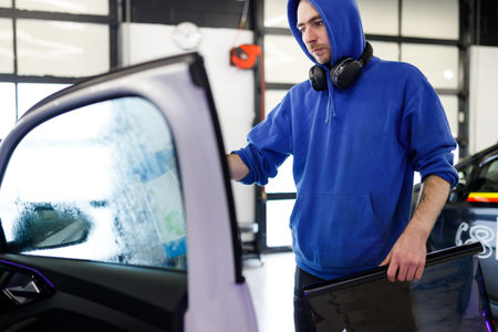 Car tinting, color change, detailing, protective filmの写真素材