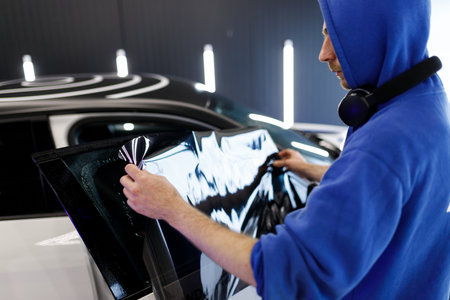 Car tinting, color change, detailing, protective filmの写真素材