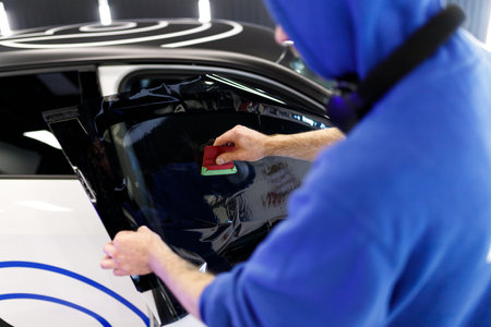 Car tinting, color change, detailing, protective filmの写真素材