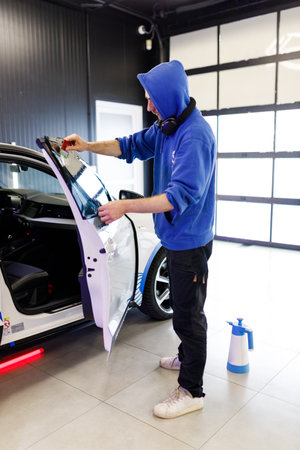 Car tinting, color change, detailing, protective filmの写真素材