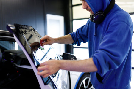 Car tinting, color change, detailing, protective filmの写真素材