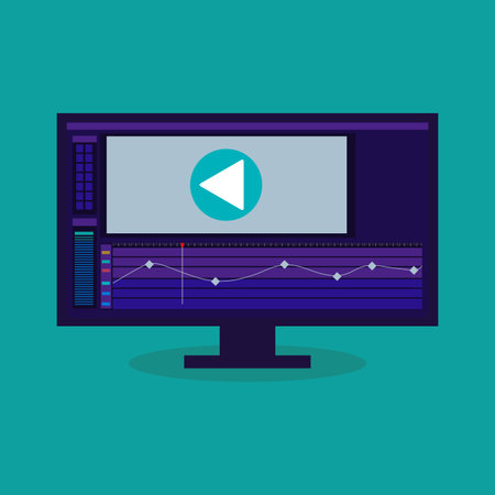 animation application interface,  vector illustration