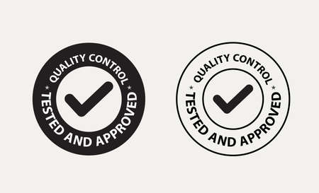 quality control, tested and approved vector illustration, line art, logo, line artのイラスト素材