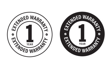 one year extended warranty vector symbol, eCommerce abstractのイラスト素材