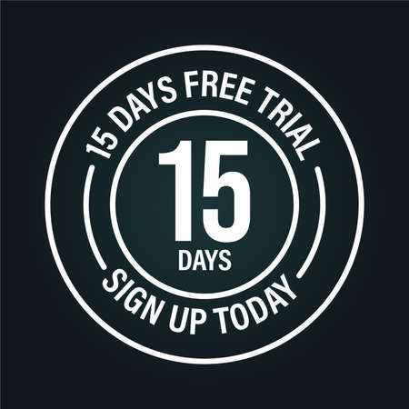 15 days free trial, sign up today vector icon.のイラスト素材