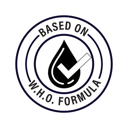 'premium quality, based on who formula' vector icon with drop and tickのイラスト素材