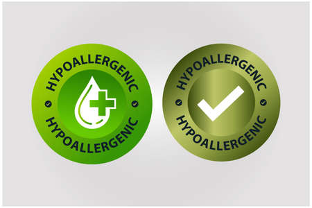 hypoallergenic vector icon set with drop and tick mark, health care icon setのイラスト素材