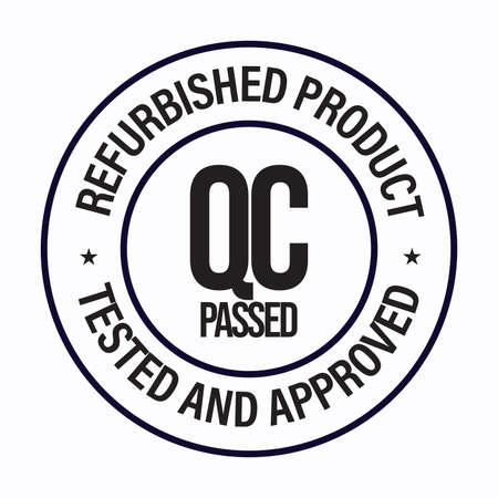 'refurbished product, quality control tested and approved' vector iconのイラスト素材