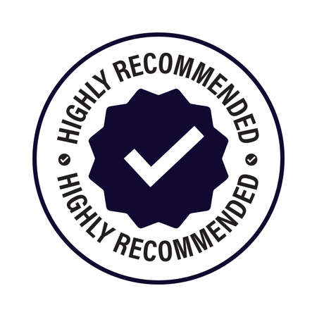 highly recommended vector icon with tick markのイラスト素材