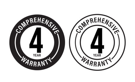 4 year comprehensive warranty vector iconのイラスト素材