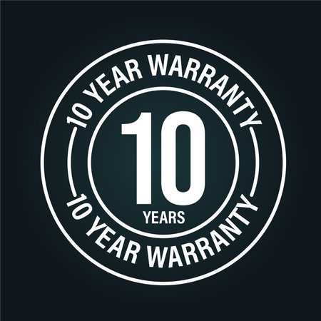 10 years warranty isolated  on dark backgroundsのイラスト素材