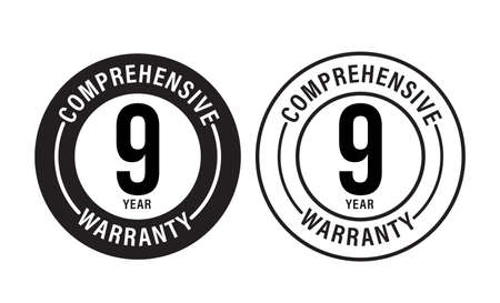 9 year comprehensive warranty vector icon setのイラスト素材