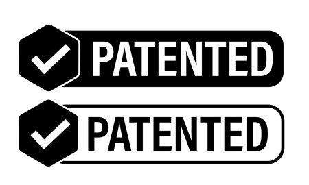 patented vector icon with tick markのイラスト素材