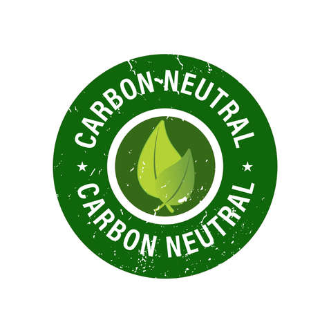 carbon neutral vector icon, low carbon emission abstractのイラスト素材