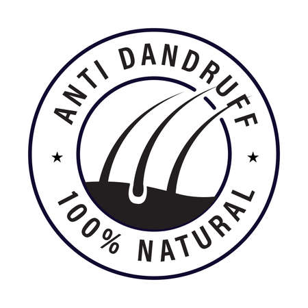 100% natural, anti dandruff vector stampのイラスト素材