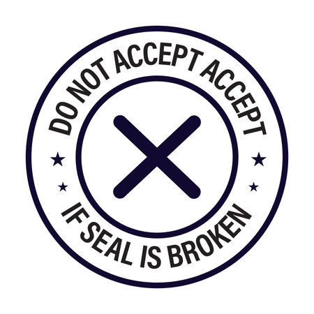 warning : 'do not accept if seal is broken' vector icon, product package instructionのイラスト素材