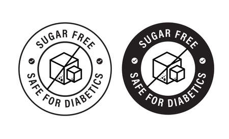 'sugar free, safe for diabetics ' vector icon set, diabetic friendly abstractのイラスト素材