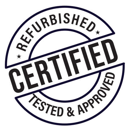 certified refurbished product. quality control tested and approved minimal vector iconのイラスト素材