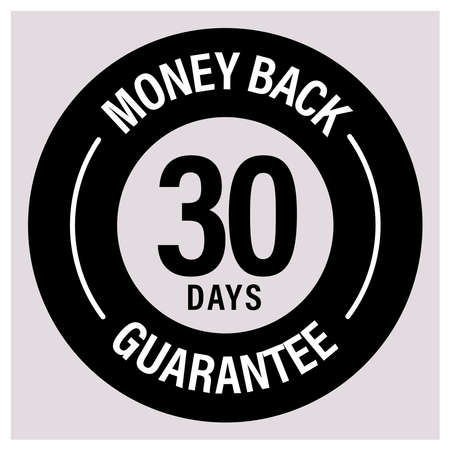 30 days money back guarantee vector icon, black in colorのイラスト素材