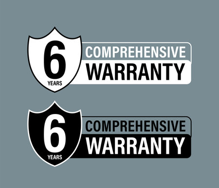 6 comprehensive warranty vector icon. six year warranty abstractのイラスト素材