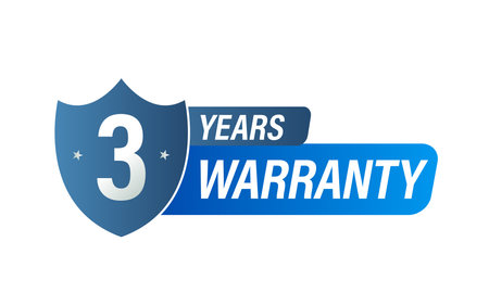 warranty abstract, 3 year warranty vector icon. blue in colorのイラスト素材